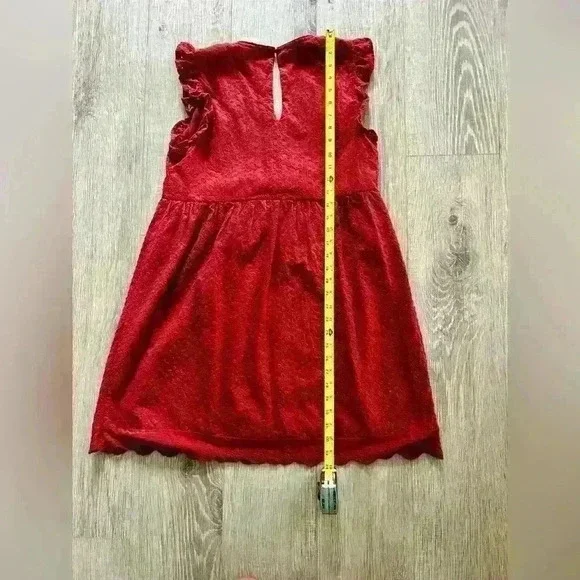 KNOX ROSE - Burnt Red Eyelet Sleeveless Sundress. XS - Picture 6 of 9